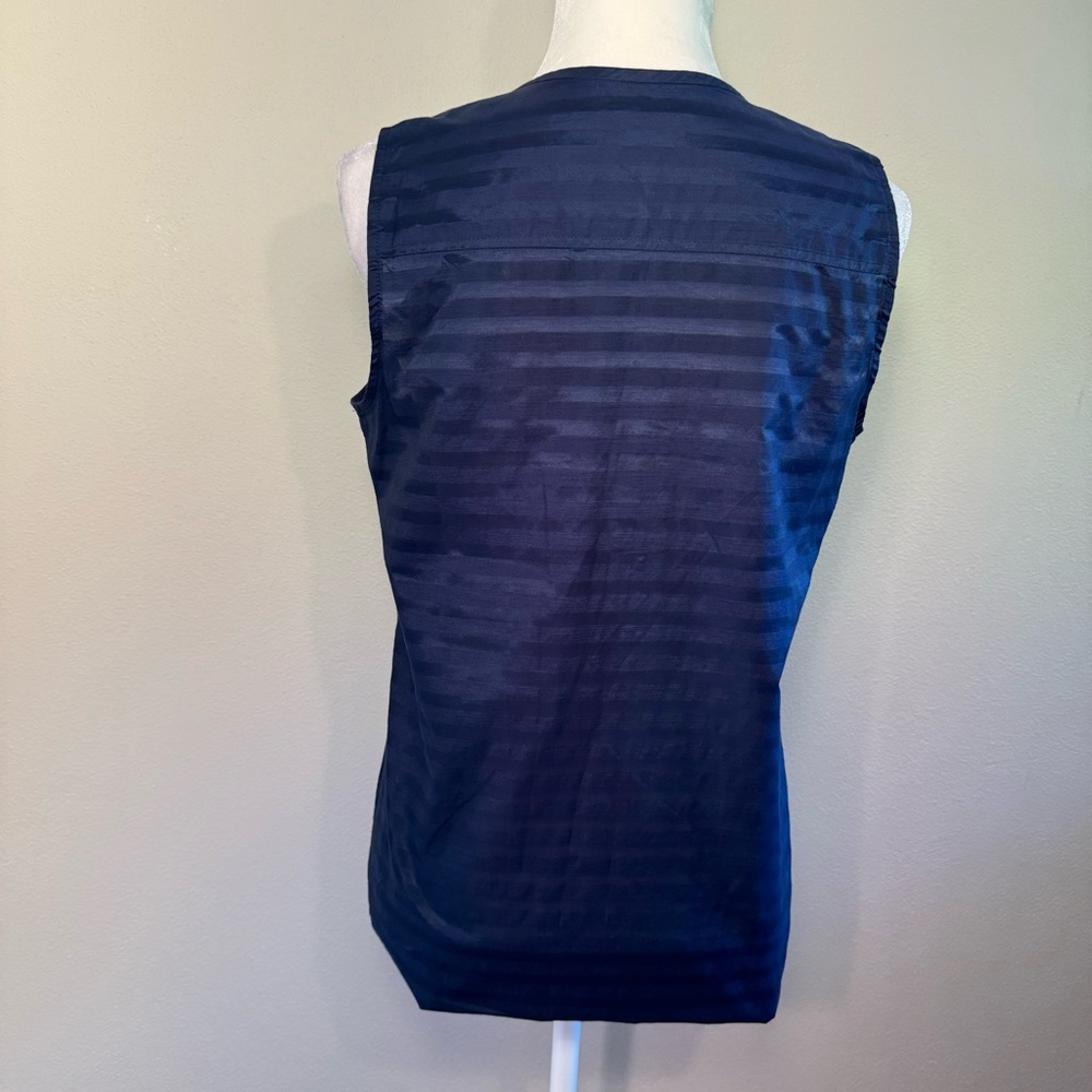 Theory Navy Blue Sleeveless Button Up Blouse - Picture 5 of 16
